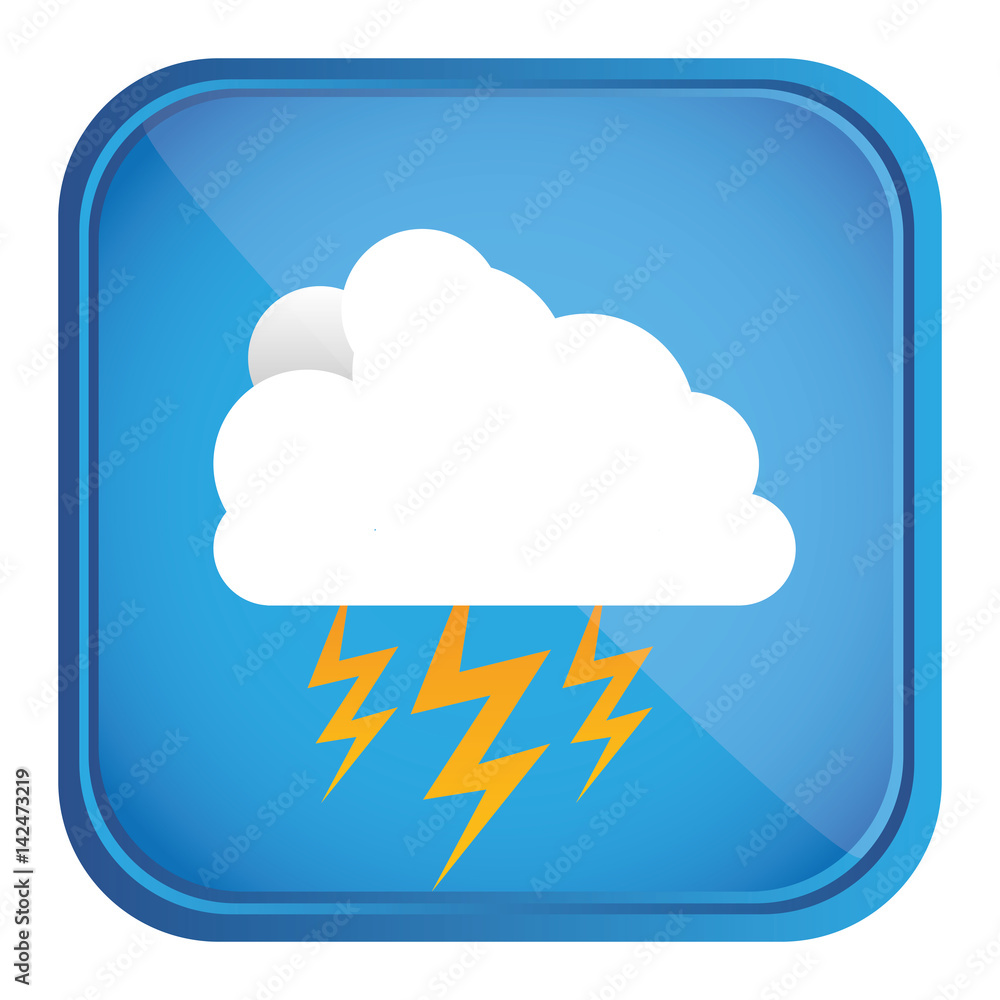 colorful square frame and blue background with cloud with lightnings vector illustration colorful square frame and blue background with cloud with lightnings vector illustration