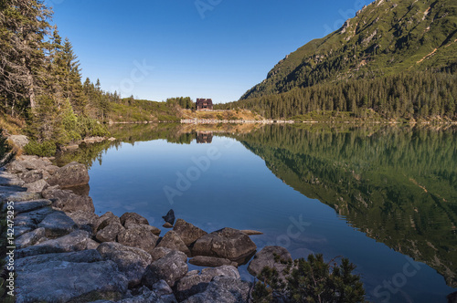 Morskie Oko beautiful mountain lake in the High Tatras.