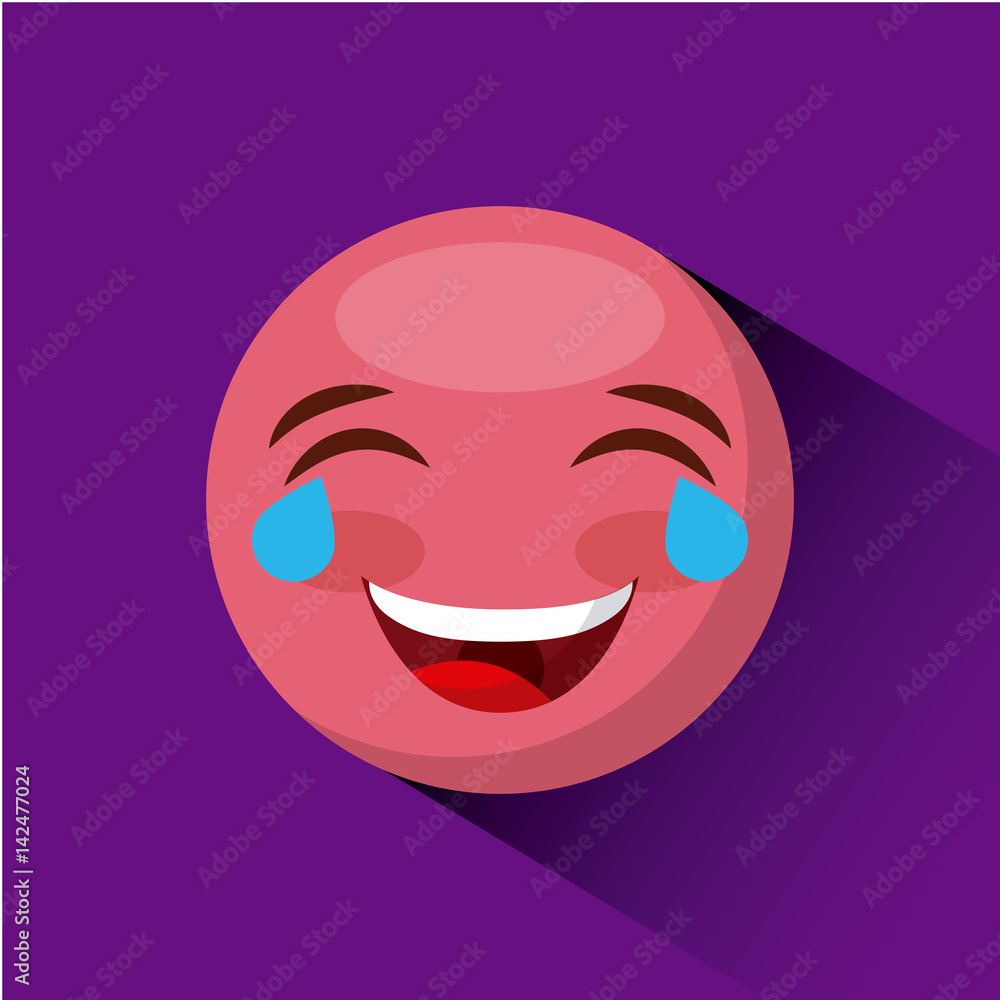 emoticon happy face icon over purple background. colorful design. vector illustration emoticon happy face icon over purple background. colorful design. vector illustration