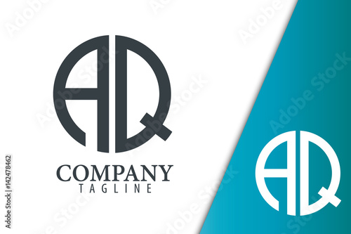 Initial Letter AQ With Linked Circle Logo