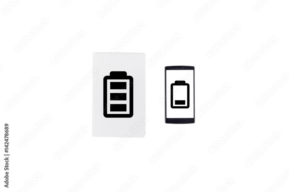 Book vs phone. Battery life concept. Book vs phone. Battery life concept.
