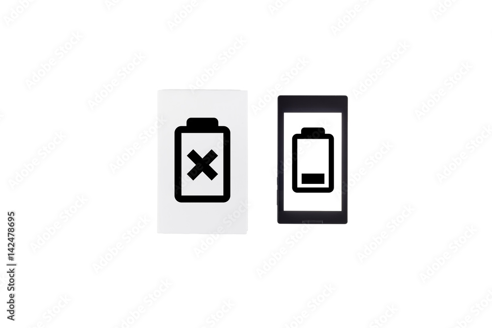 Book vs tablet. Battery life concept.