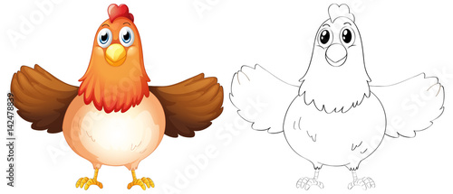 Animal outline for mother hen