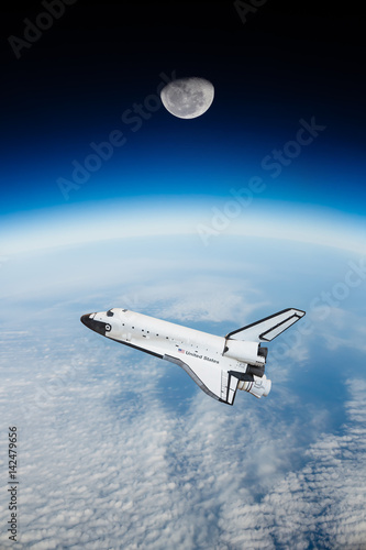Fototapeta Naklejka Na Ścianę i Meble -  Space shuttle in space ( NASA image not used )