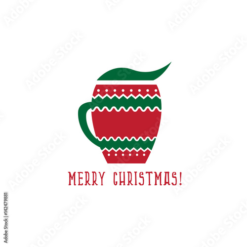 cup of mulled wine merry christmas vector design
