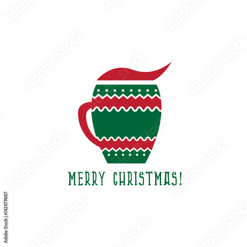 cup of mulled wine merry christmas vector design