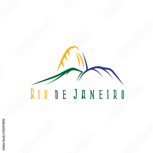rio de janeiro illustration with sugar head hill