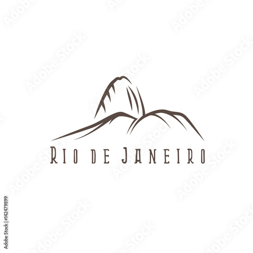 rio de janeiro illustration with sugar head hill