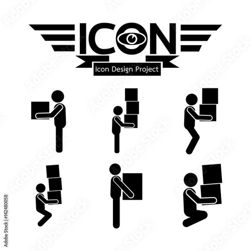 Man Moving Box Icon