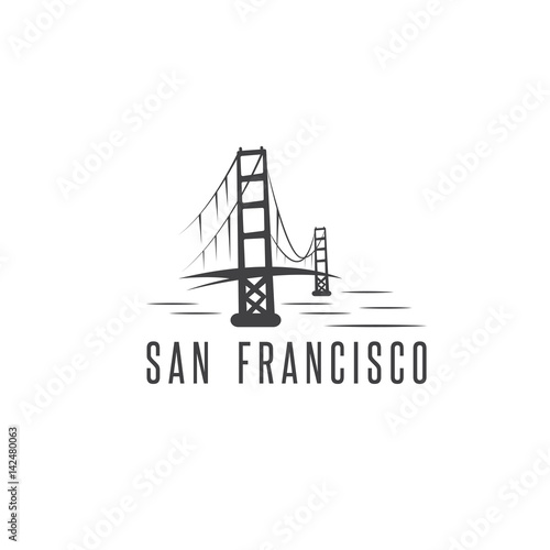 san francisco golden gate bridge vector design template illustration