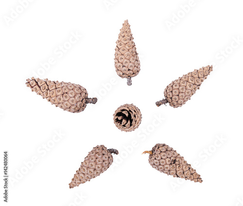Isolated cones on a white background