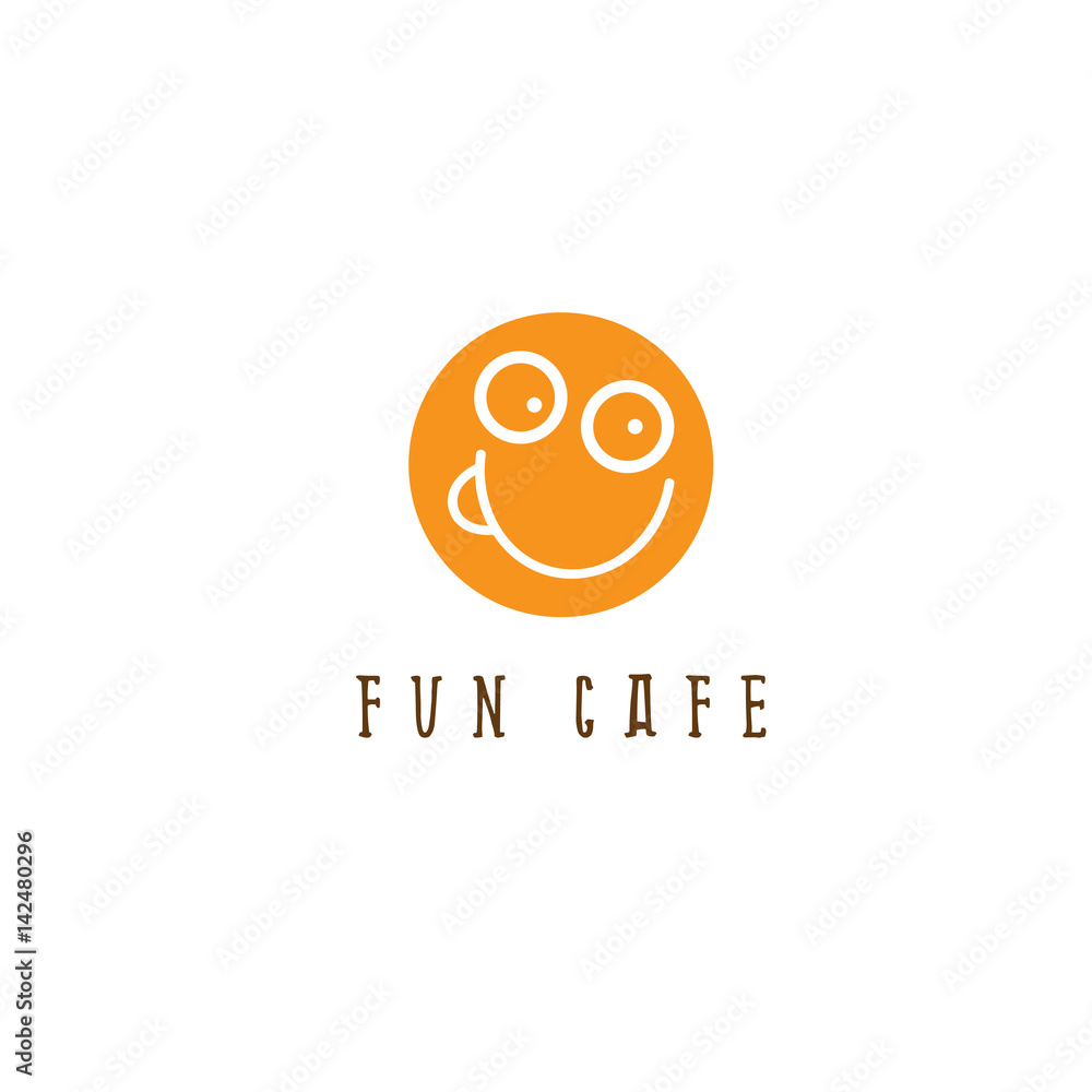 doodle fun smiling face and cup vector design template doodle fun smiling face and cup vector design template