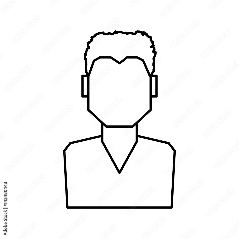 Man faceless profile vector illustration graphic design