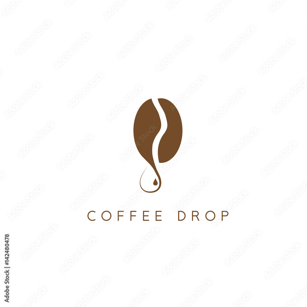 coffee bean with drop vector design template coffee bean with drop vector design template