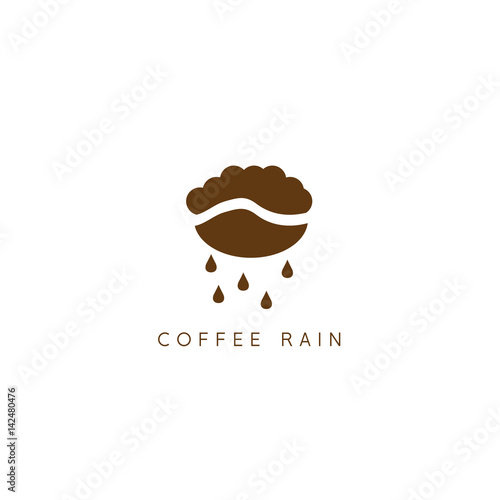 coffee bean with rain vector design template