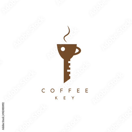 coffee cup and key vector design template