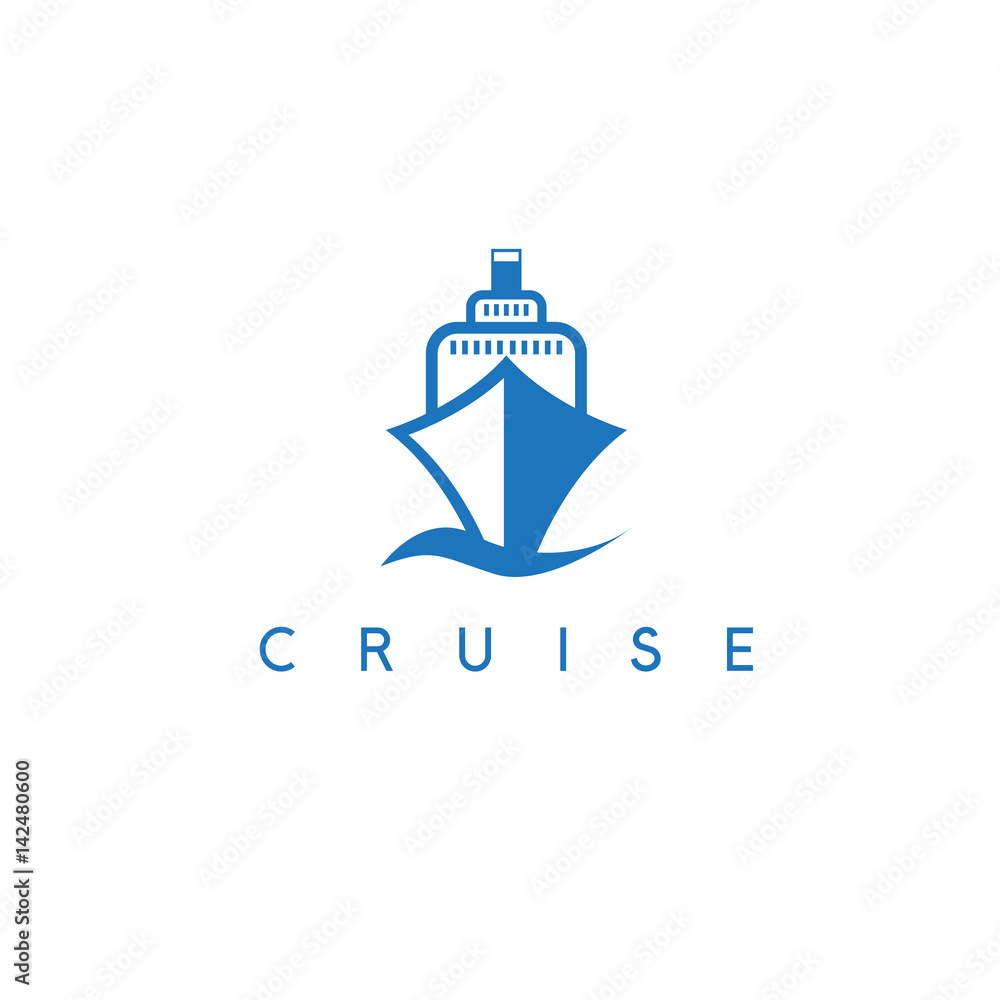 simple vector illustration with sea cruise liner simple vector illustration with sea cruise liner