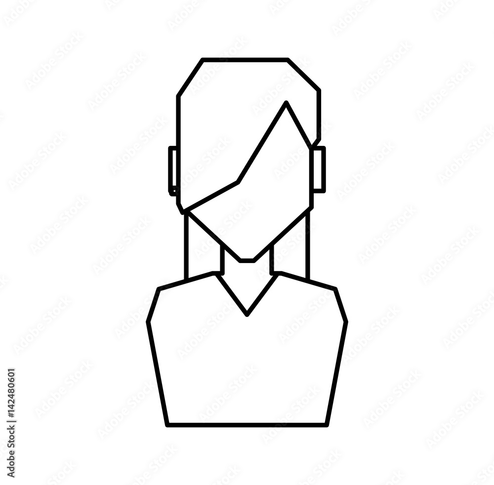 Woman faceless profile vector illustration graphic design