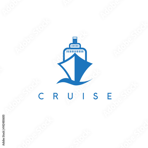 simple vector illustration with sea cruise liner