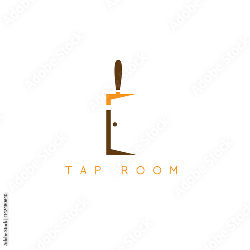 simple vector illustration of door and beer tap