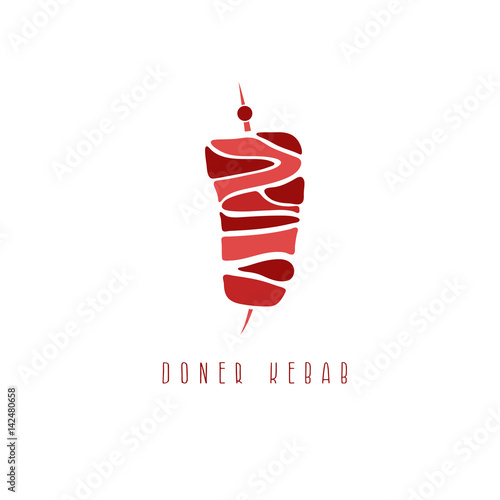 simple flat vector illustration of doner kebab
