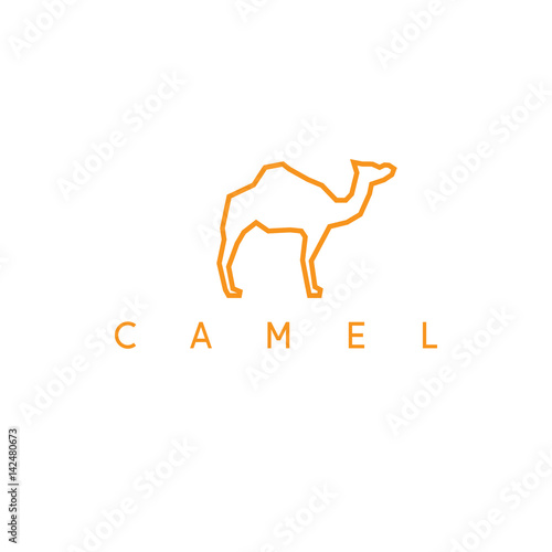 line art abstract camel vector design template