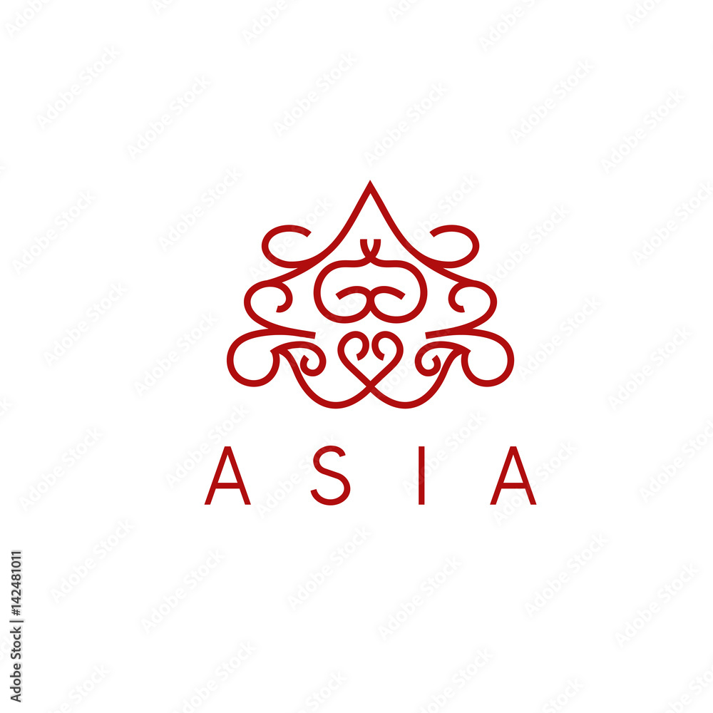 asian abstract line art vector design template asian abstract line art vector design template