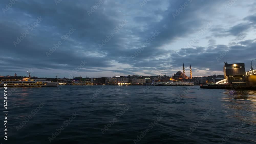 timelapse photography tracking shot sea traffic on Bosphorus at istanbul Turkey timelapse photography tracking shot sea traffic on Bosphorus at istanbul Turkey