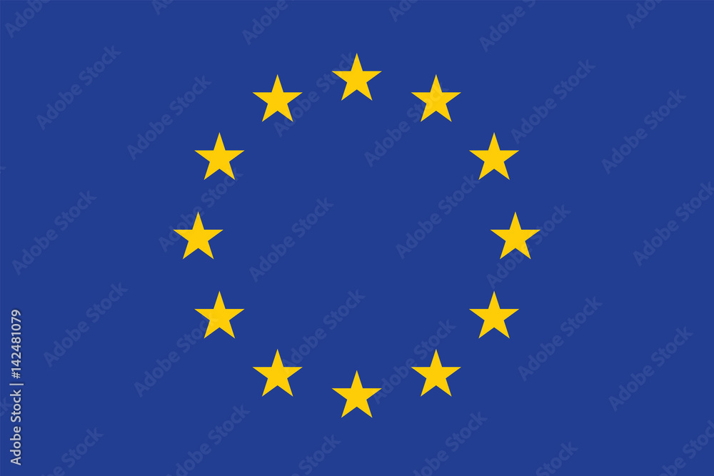 Naklejka premium Wektor niesamowita flaga Unii Europejskiej.