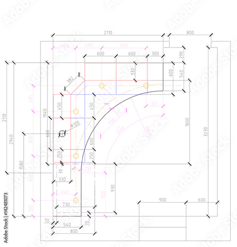 Ideas for a repair of a apartment. Drawing of a ceiling.