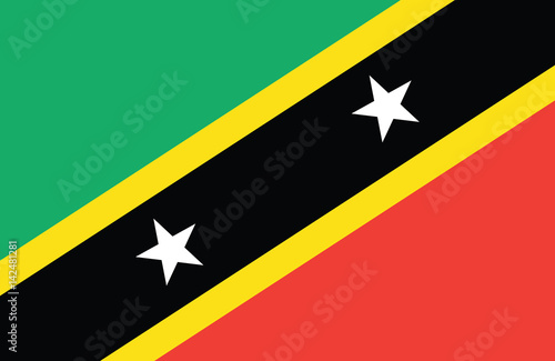 Vector of amazing Saint Kitts and Nevis flag. photo