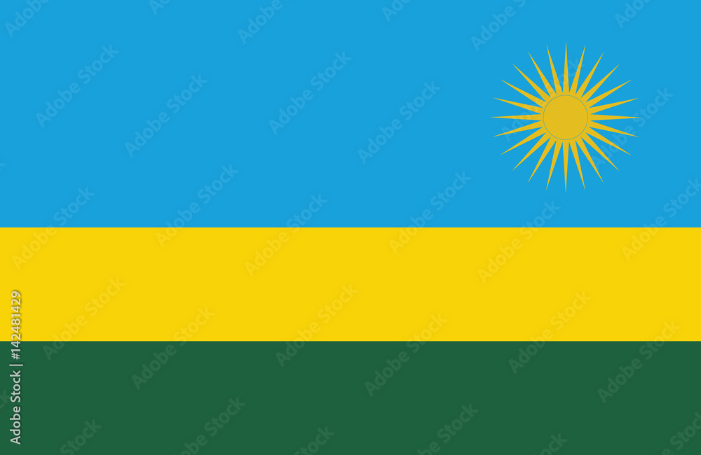 Obraz premium Vector of amazing Rwanda flag.
