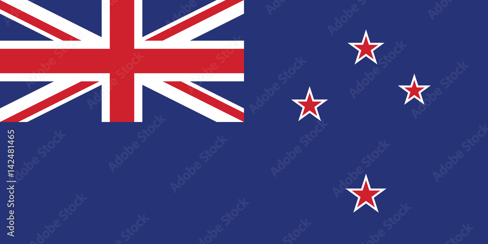 Fototapeta premium Vector of amazing New Zealand flag.