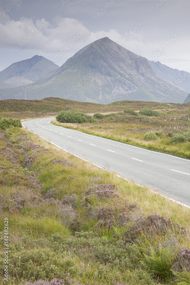Open Road to the Cuillin Hills, Isle of Skye, Scotland