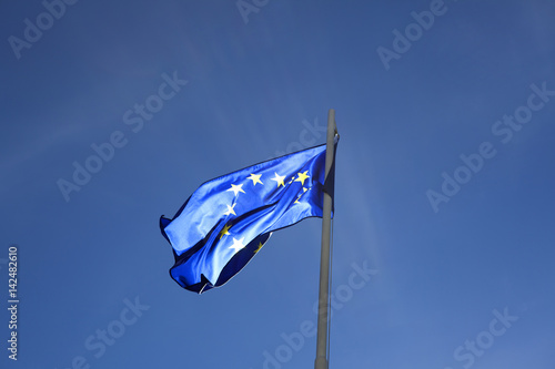 Flag of European Union on a flagpole