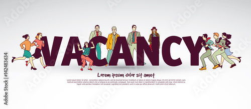 Vacancy team group business people and sign.