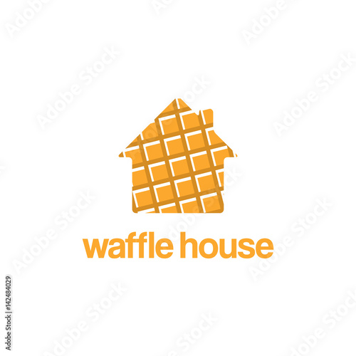 Logo template design of waffle house. Vector illustration