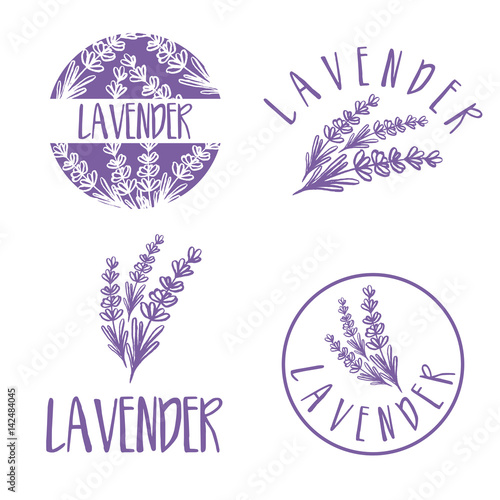 Fototapeta Naklejka Na Ścianę i Meble -  Set of template logo design of abstract icon lavender. Vector illustration
