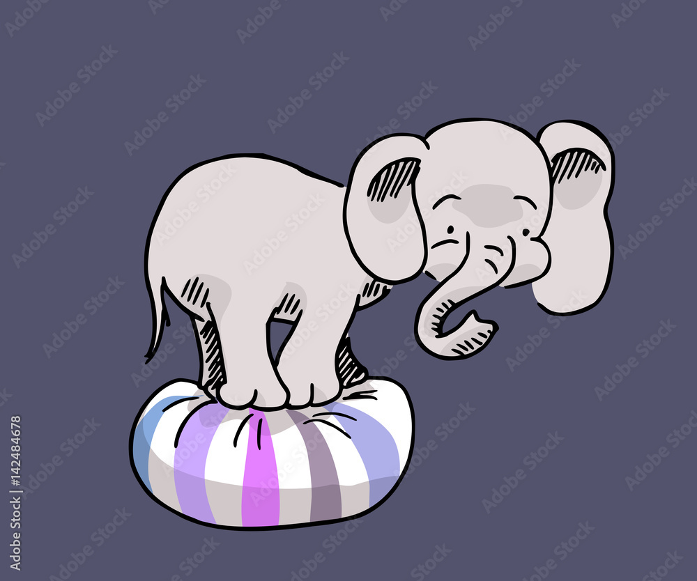 Kinderlijke tekening van olifant