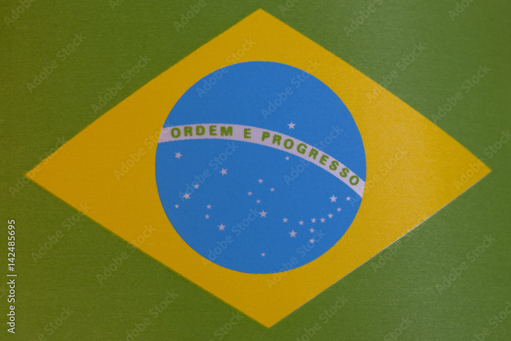 Obraz premium Close up of Brazilian Flag