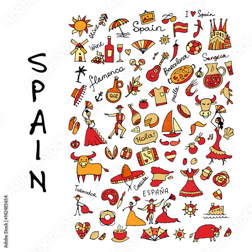 Spain, icons collection. Sketch for your design