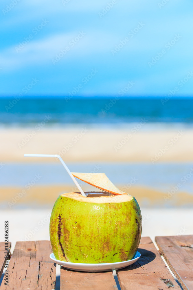 Coconut at the beach for the hot weather in the summer. Coconut at the beach for the hot weather in the summer.
