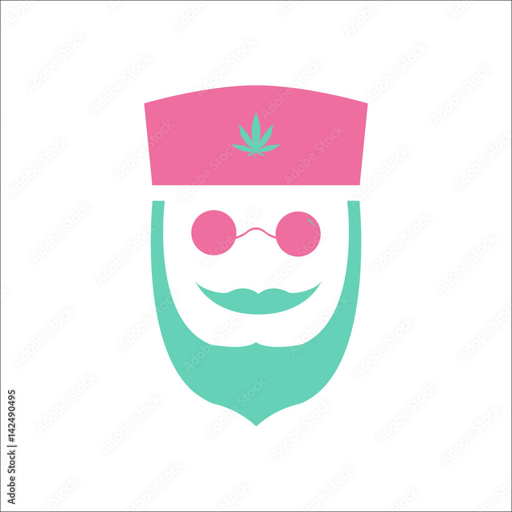 Marijuana doctor simple flat icon on background Marijuana doctor simple flat icon on background