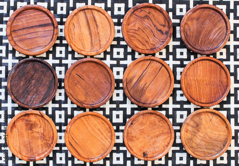 Wooden coasters for glass made from bamboo Wooden coasters for glass made from bamboo