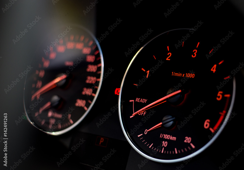 Illuminated car dashboard