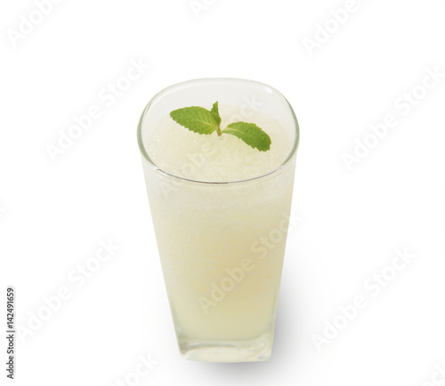 Isolated and clipping path of lemon juice smoothie.