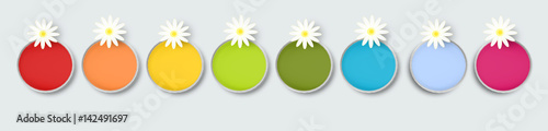 Gänseblümchen button Zeichen Symbol Bunt Regenbogen