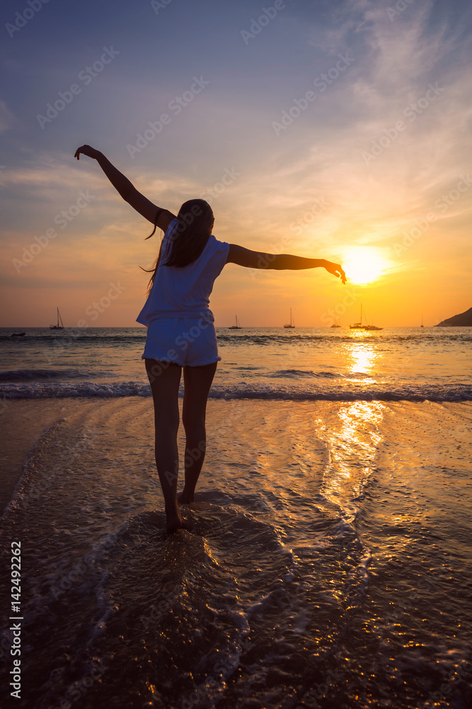 Young asia woman on beach