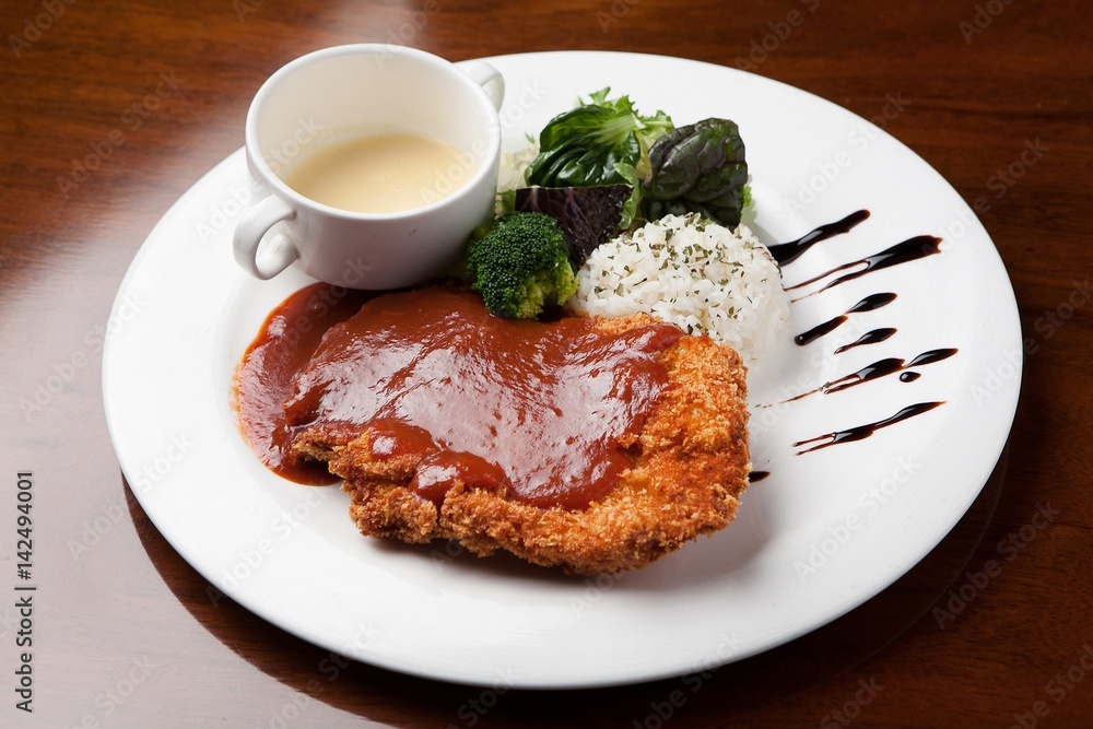 Pork cutlet . 돈까스. 포크커틀릿 Pork cutlet . 돈까스. 포크커틀릿