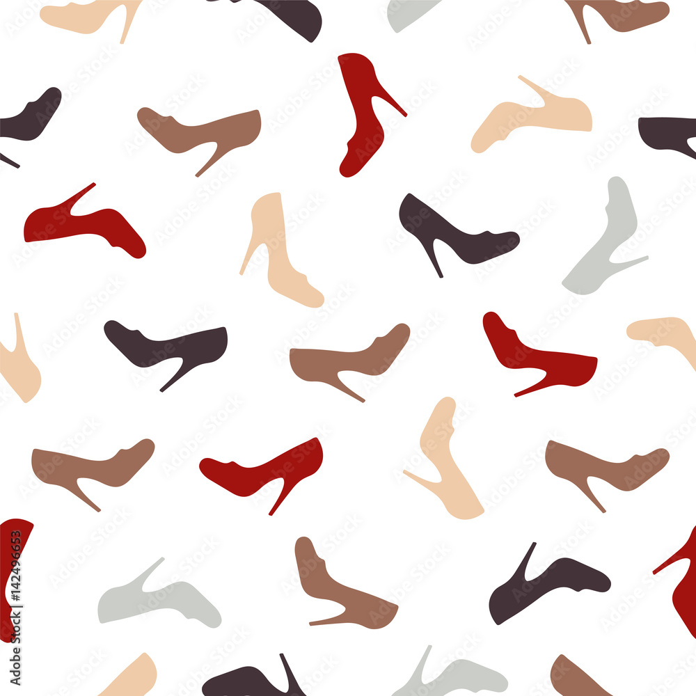 Seamless vector pattern - High heels shoes Seamless vector pattern - High heels shoes